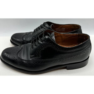Bostonian Classics Oxford Black Leather Wingtip Brogue Lace Up Shoes Size 10M